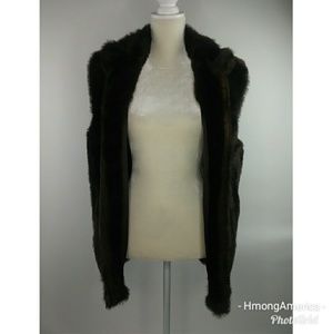 Gallery Women Brown Faux Fur Vest Coat